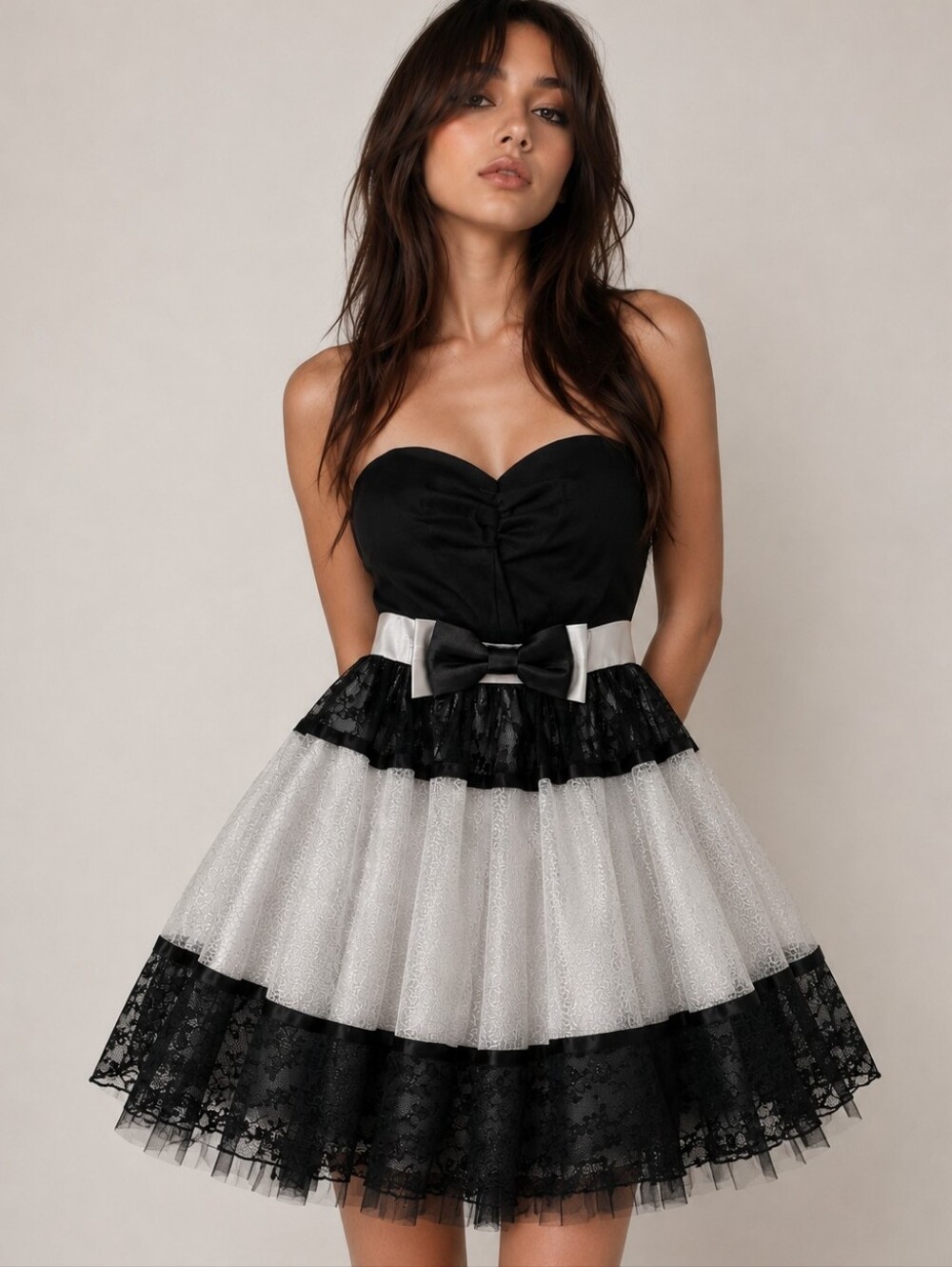 Vintage Jessica McClintock Gunne Sax Cocktail Dress Multi Layer Skirt Tulle Sz 7
